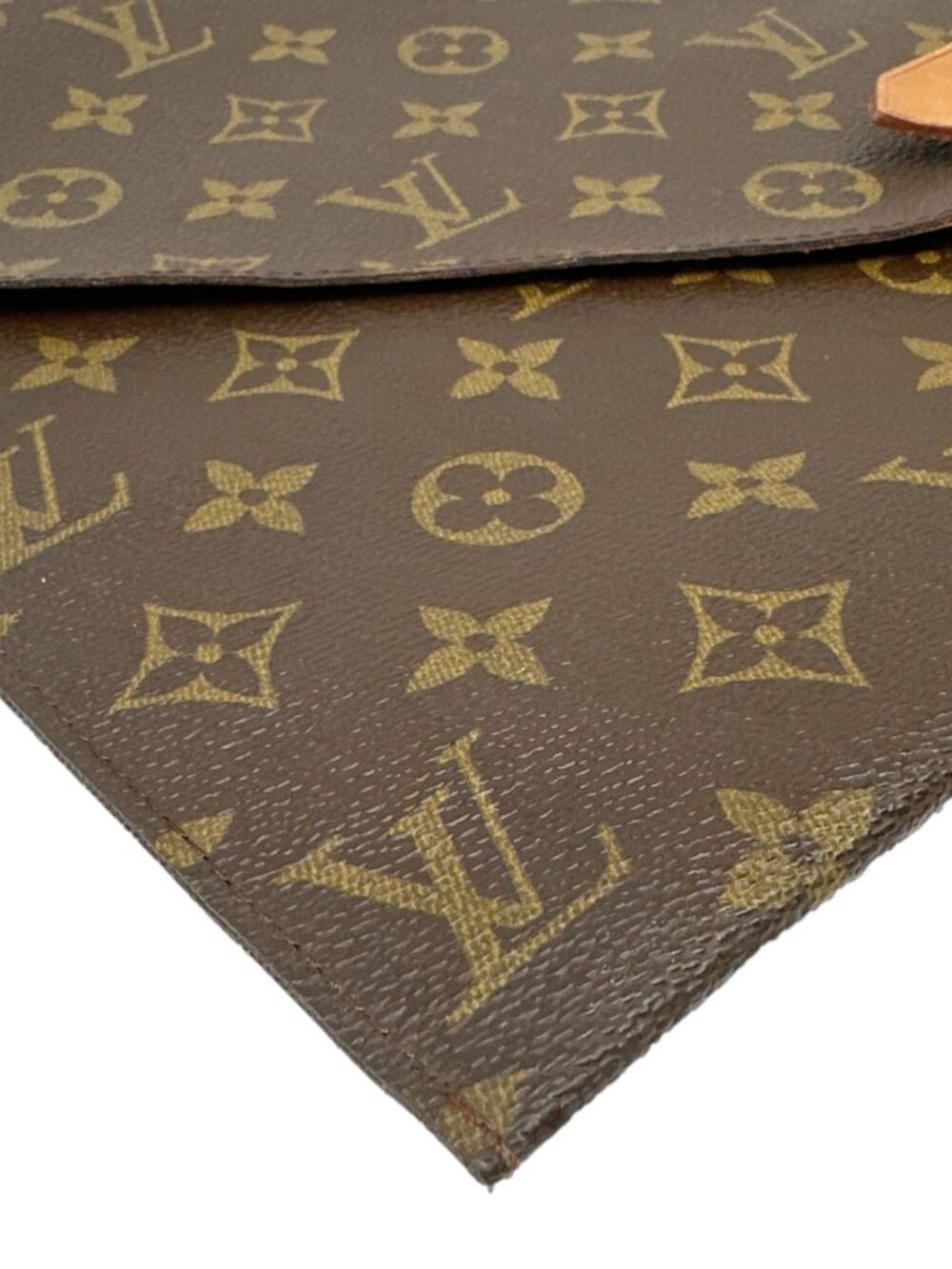 Louis Vuitton  Poche Plate Envelope Monogram Canvas Clutch Brown - Picture 9 of 14